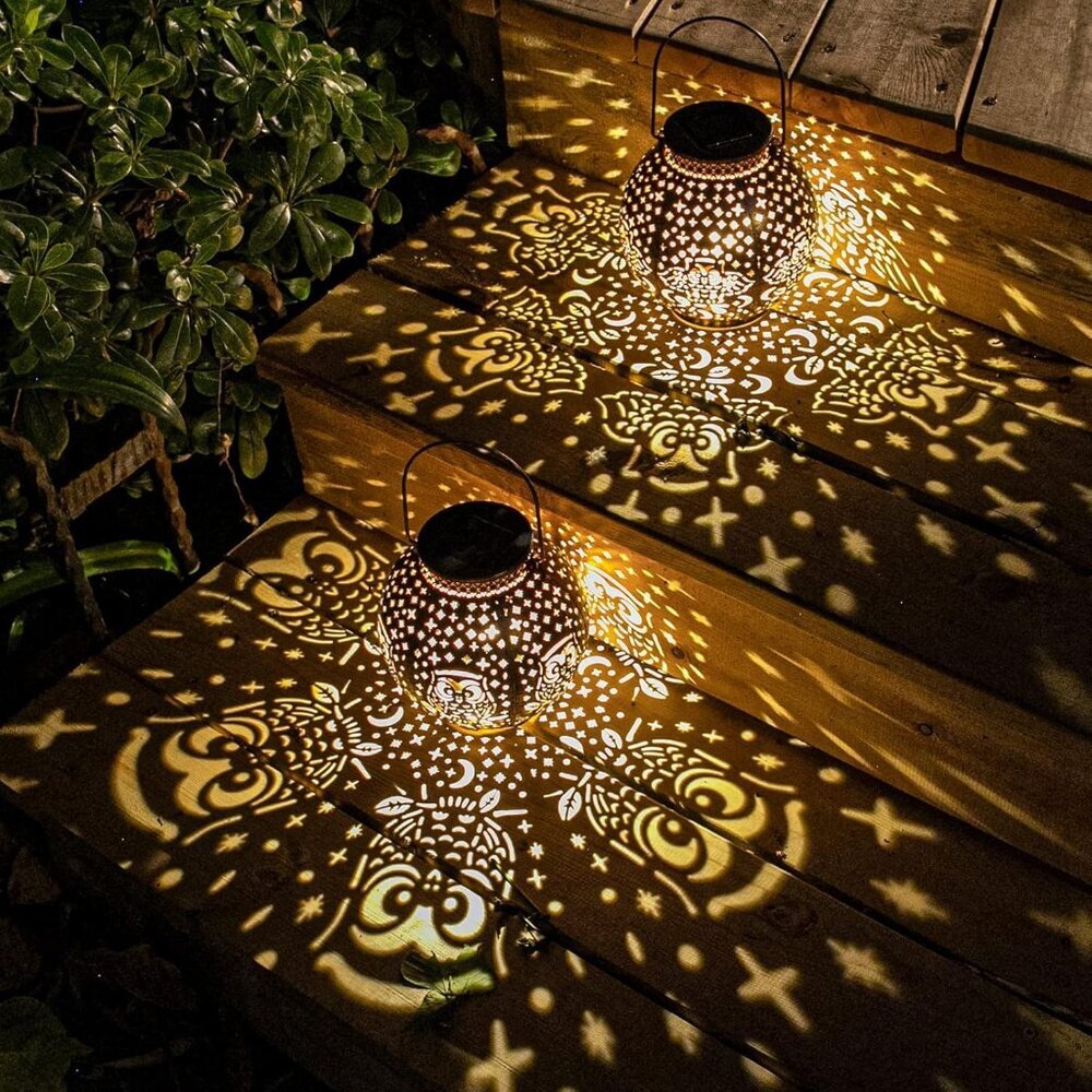 Solar Lanterns Outdoor Waterproof Garden Decorative Lights Owl Hanging Solar Lan